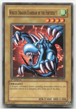 Yu-Gi-Oh #SDY-003 Winged Dragon, Guardian of the Fortress #1 1st Ed Common MP - Image 1