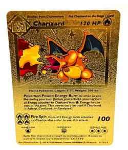 1999 Pokemon Gold Foil Fan Art Textured Card - Charizard 4/102 - Image 2
