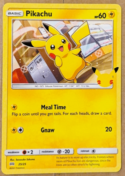 Pikachu 25/25 Non-Holo Pokemon Card (McDonalds Promo) 2021 25th Anniversary NM - Image 1