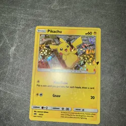 Pokemon Pikachu 25/25 HOLO 25th Anniversary McDonalds Promo 2021 Card NM - Image 1