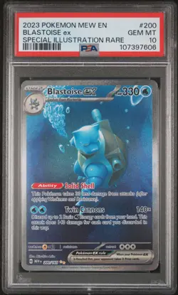 2023 POKEMON MEW EN-151 SPECIAL ILLUSTRATION RARE #200 BLASTOISE EX PSA 10 - Image 1