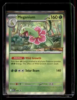 Meganium MEP 001 Mega Evolutions Stamped Black Star Promo Pokemon TCG NM - Image 1