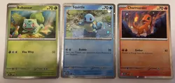 Pokemon 151 Poster Collection Promo Card Set Charmander, Bulbasaur And Squirtle! - Image 1