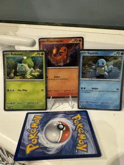 Pokemon 151 Poster Collection Promo Card Set Charmander, Bulbasaur & Squirtle - Image 1