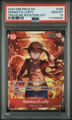 Monkey.D.Luffy (Treasure Booster Set) ST10-006 One Piece Promotion Card PSA 10 - Image 1