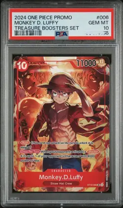 Monkey.D.Luffy (Treasure Booster Set) ST10-006 One Piece Promotion Card PSA 10 - Image 1