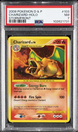 2008 POKEMON DIAMOND & PEARL STORMFRONT #103 CHARIZARD-HOLO PSA 7 - Image 1