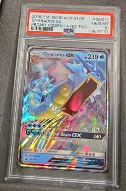 POKEMON CARD GYARADOS GX 212 HIDDEN FATES BLACK STAR PROMO SM212 PSA 10 GEM MINT - Image 1