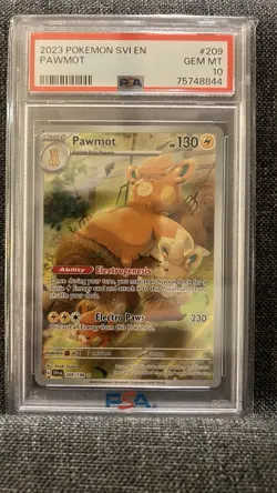 Pokemon Pawmot TCG Scarlet & Violet Base Set Holo Card 209/198 PSA 10 - Image 1