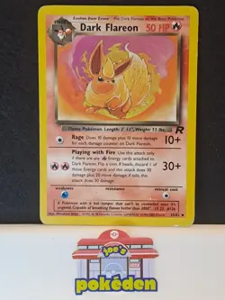 Dark Flareon 35/82 Team Rocket Set Uncommon Pokemon Card WOTC MP Vintage - Image 1