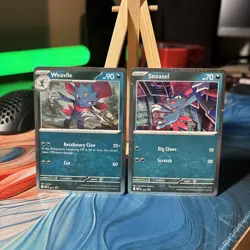 Phantasmal Flames Promo Pokemon Cards Sneasel 020 Weavile 021 - Image 1
