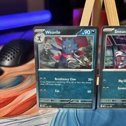 Phantasmal Flames Promo Pokemon Cards Sneasel 020 Weavile 021 - Image 5