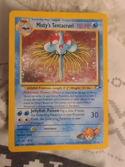 Pokemon Card Misty's Tentacruel Holo Rare 10/132 Gym Heroes Vintage - Image 1