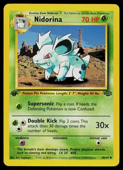 Pokemon Card - Nidorina Jungle 40/64 Uncommon 1st Edition - Image 1