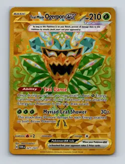 Teal Mask Ogerpon ex 177 Pokemon Prismatic Evolutions Hyper Card NM+ - Image 1
