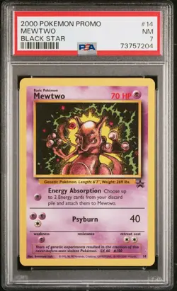 Pokemon TCG Mewtwo Video Promo #14 Pokemon Regular Black star promo PSA 7 NM - Image 1