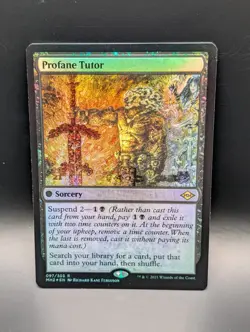 MTG - Profane Tutor - PRE-RELEASE STAMPED FOIL- Sorcery - MH2 97 - NM - Image 1