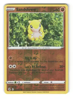 Sandshrew 131/264 Reverse Holo Common Fusion Strike Pokemon NM - Image 1