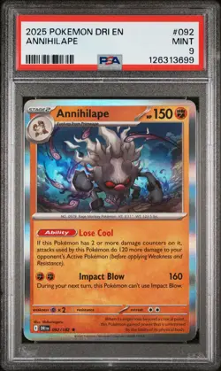 2025 POKEMON DRI EN-DESTINED RIVALS #092 ANNIHILAPE PSA 9 - Image 1