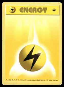 1999 Pokemon Base Set (Shadowless) Lightning Energy #100/102 - Raw Ungraded - Image 1