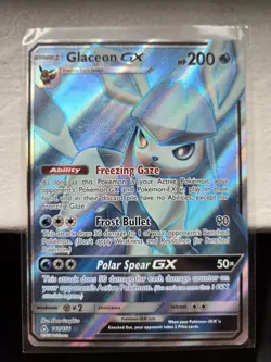 POKEMON Glaceon GX (Full Art) 141/156 Sm-Ultra Prism Holo NM ULTRA RARE - Image 1