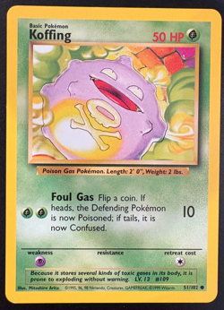 Pokemon TCG Koffing Base Set 51/102 Regular LP - Image 1