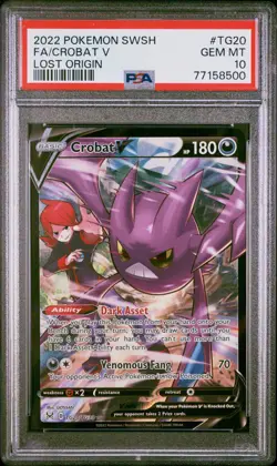 Pokemon Crobat V Trainer Gallery TG20/TG30 2022 SWSH Lost Origin PSA 10 GEM MINT - Image 1