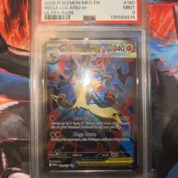 Lucario EX 160/132 Pokemon TCG Mega Evolutions PSA Mint 9 - Image 1