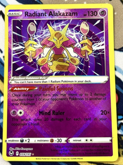 Pokemon - 059/195 - Radiant Alakazam - Silver Tempest - Image 1