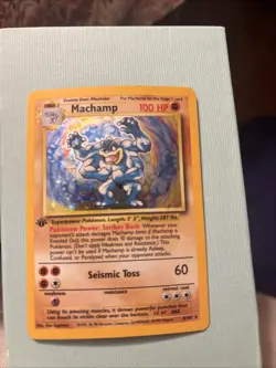 1999 Pokemon 1st Edition Machamp Holo #8/102 Lp -Nm See Pics - Image 2