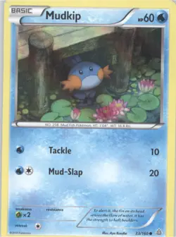 Mudkip Reverse Holo Pokemon tcg XY - Primal Clash #33/160 - Image 1
