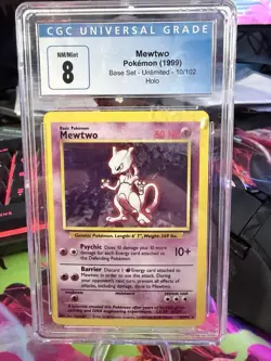 Pokemon TCG Mewtwo Base Set 10/102 Holo 1999-2000 Wizards Base Set Copyright... - Image 1