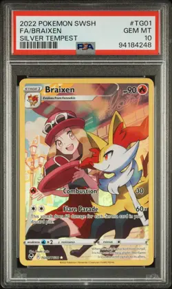 2022 Pokemon SWSH Braixen Trainer Gallery Full Art Holo #TG01/TG30 PSA 10 - Image 1