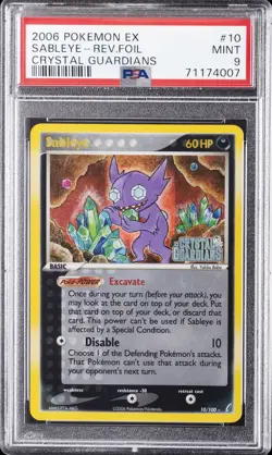 2006 POKEMON EX CRYSTAL GUARDIANS #10 SABLEYE-REVERSE FOIL PSA 9 - Image 1