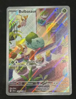 Bulbasaur 143/142 Stellar Crown Illustration Rare Holo 🔥 Pokemon - Image 1