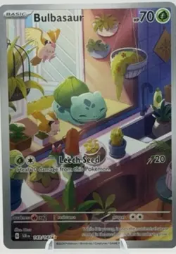 2024 Pokemon BULBASAUR #143/142 Stellar Crown SCR EN Illustration Rare Holo - Image 1