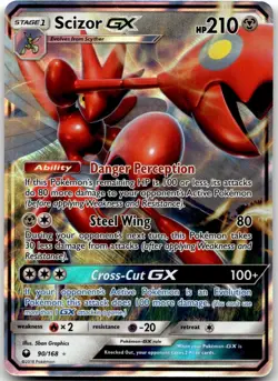 Pokemon Card - Scizor GX Celestial Storm 90/168 Ultra Rare SM Holo - Image 1