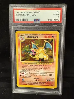 1999 Pokemon Game Charizard-Holo PSA Mint 9 Base Set Unlimited - Image 1