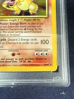 1999 Pokemon Game Charizard-Holo PSA Mint 9 Base Set Unlimited - Image 4