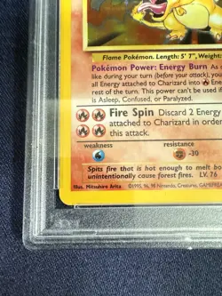 1999 Pokemon Game Charizard-Holo PSA Mint 9 Base Set Unlimited - Image 5