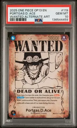 2025 ONE PIECE OP13-CARRYING ON HIS WILL #119 PORTGAS D. ACE PSA 10 - Image 1