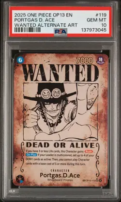 2025 ONE PIECE OP13-CARRYING ON HIS WILL #119 PORTGAS D. ACE PSA 10 - Image 1