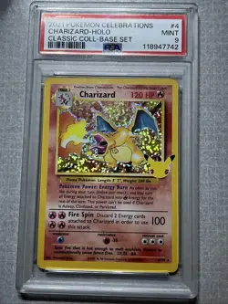 Pokemon TCG Charizard Celebrations Classic Collection Holo Rare Card PSA 9 - Image 1