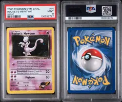 Rocket's Mewtwo Holo Rare Card 14/132 Graded PSA 9 2000 Pokemon Gym Challenge - Image 3