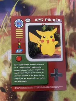 Pokemon TV Animation - TV2 #25 Pikachu, Topps Card, Lp Blue Logo - Image 2