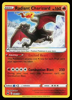 Radiant Charizard 020/159 Holo Crown Zenith Pokemon Card - Image 1
