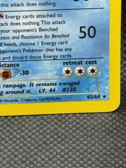 Pokemon TCG Shining Gyarados Holo Neo Revelation Card 65/64 Secret Rare - Image 2