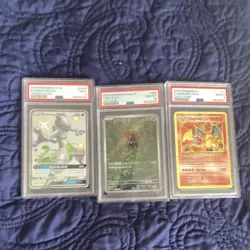 Pokemon PSA Graded Holo Card Lot - Mewtwo GX, Tapu Bulu, Charizard EX (3) - Image 1
