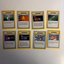 Pokemon TCG Trainer Lot ( 8 Cards) Base Set Shadowless WOTC Vintage 1999 LP - Image 1