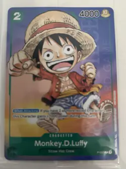2023 One Piece P-037 Monkey.D.Luffy Gen Con 2023 Luffy Foil Promo Card SEALED - Image 1